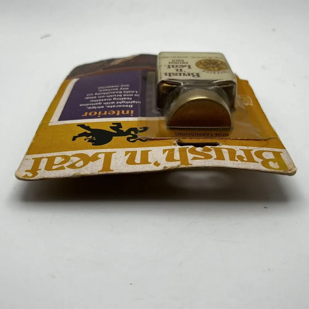Vintage Brush N Leaf Antique Gold Metallic Paint 1 Oz Made In USA Rub N Buff NOS - Picture 9 of 16